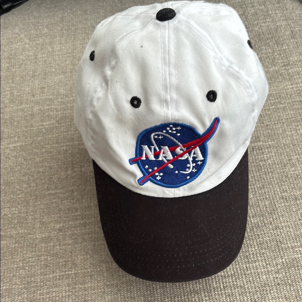 NASA White and Black Cap
